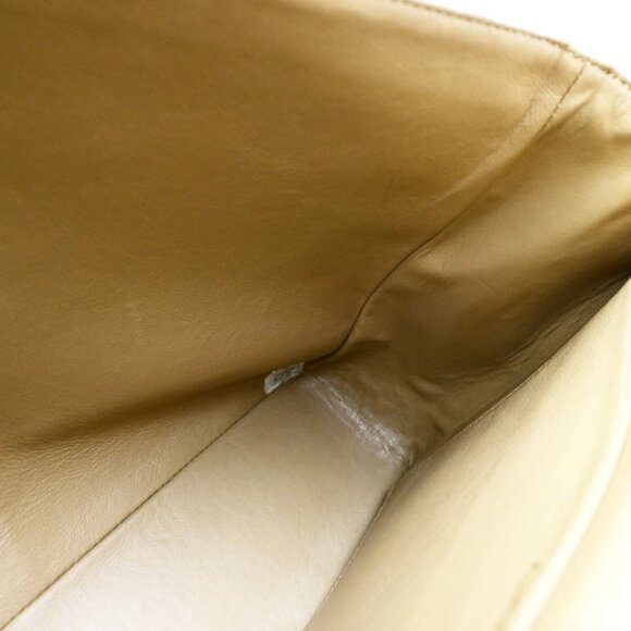 CHANEL CC Horizontal Stitch 30 Chain Shoulder Bag Leather Beige Vintage - Picture 14 of 16